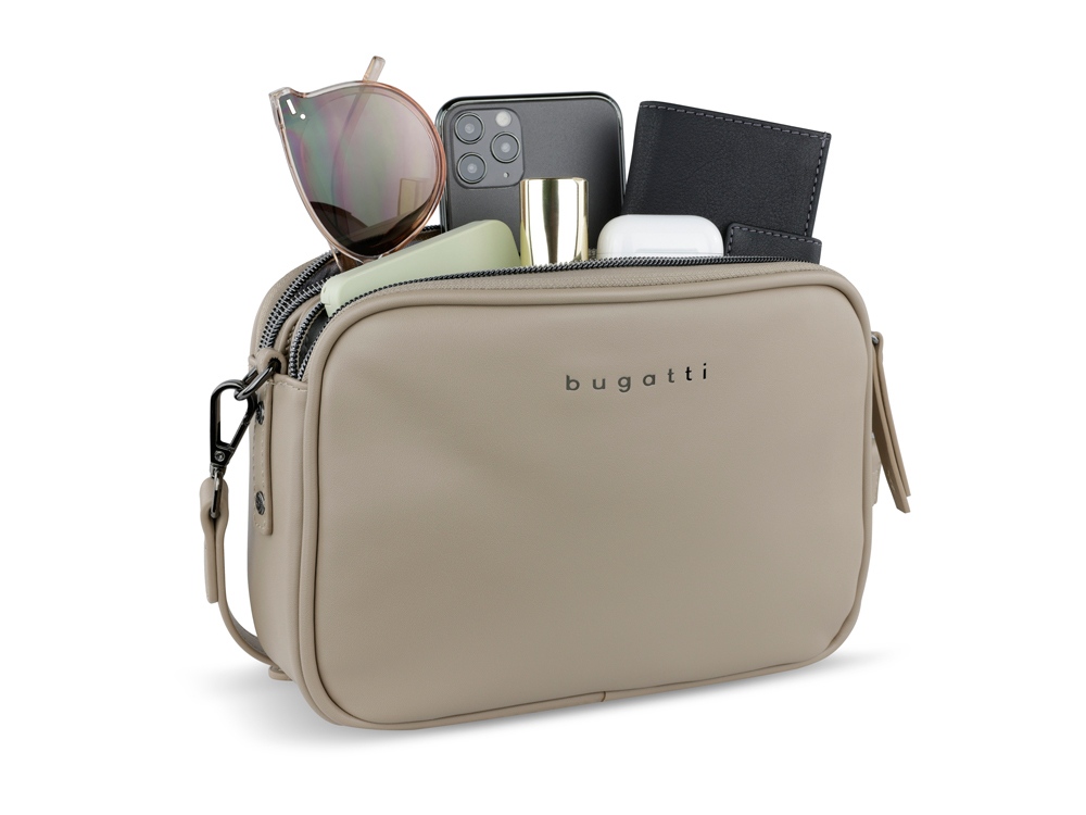 Сумка кросс-боди женская BUGATTI Almata, песочная, полиуретан, 21,5х6х15 см-6
