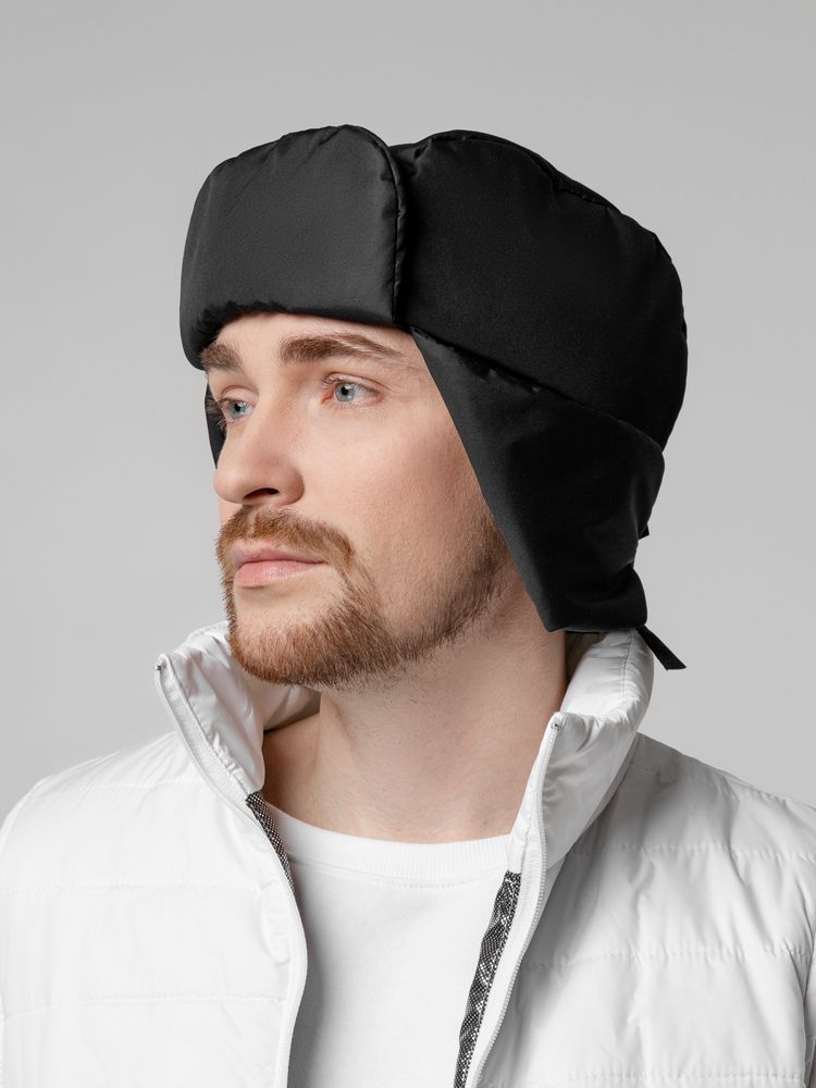 Шапка-ушанка Shelter, черная-7