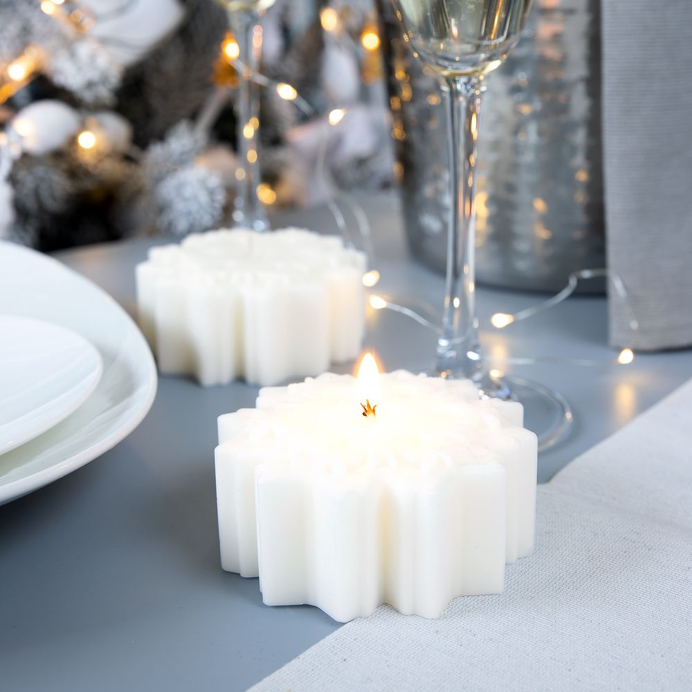 Свеча Snowflame 3, белая, 8 см-1