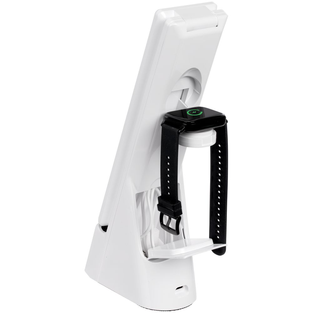 Лампа с беспроводной зарядкой смартфона и часов Powerack, белая-5