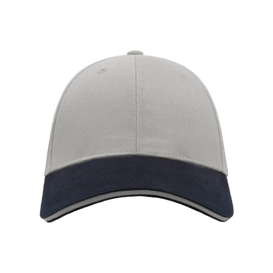 Бейсболка LIBERTY SANDWICH, 6 клиньев, сэндвич, металлическая застежка, серый, синий-3