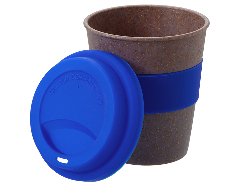 Стакан с силиконовой крышкой Cafe, темно-синий-2