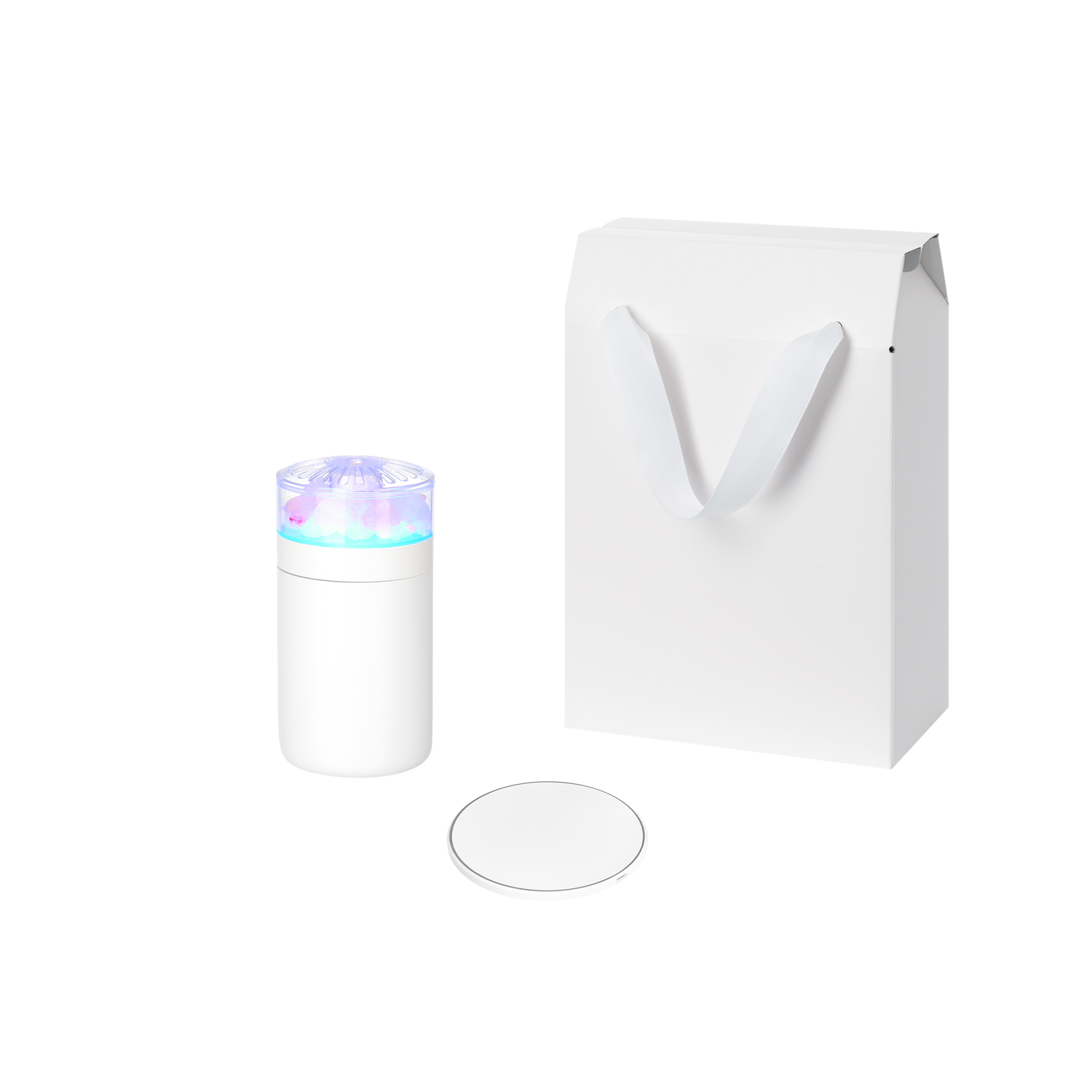 Подарочный набор Crystal, Auris, белый (увлажнитель воздуха, зарядное устройство)-0