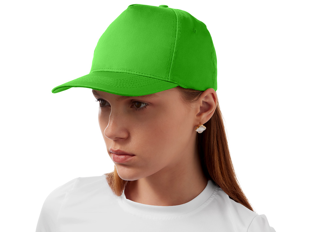 Бейсболка Mix 5-ти панельная 180 гр, зеленое яблоко-2