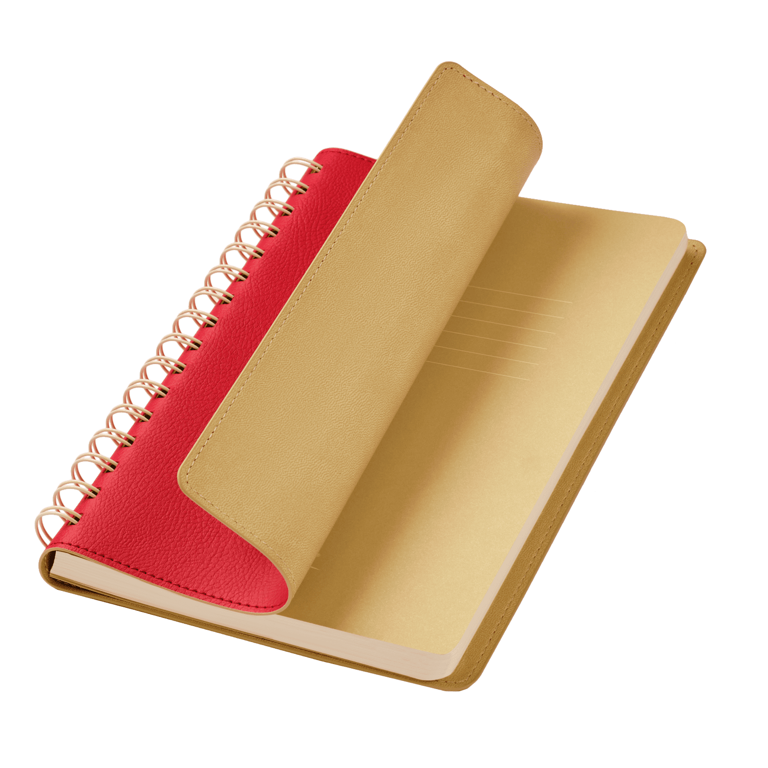 Ежедневник Виста (Vista) недатированный, красный/бежевый-0