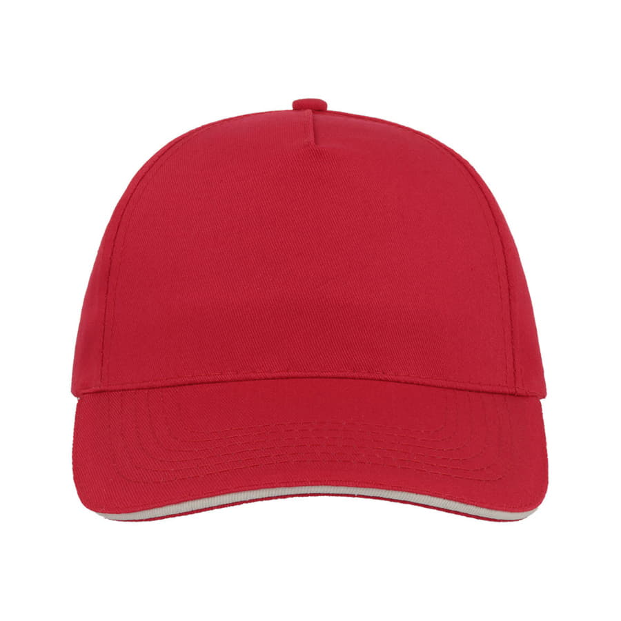 Бейсболка START FIVE SANDWICH, 5 клиньев, застежка на липучке, красный, белый-4