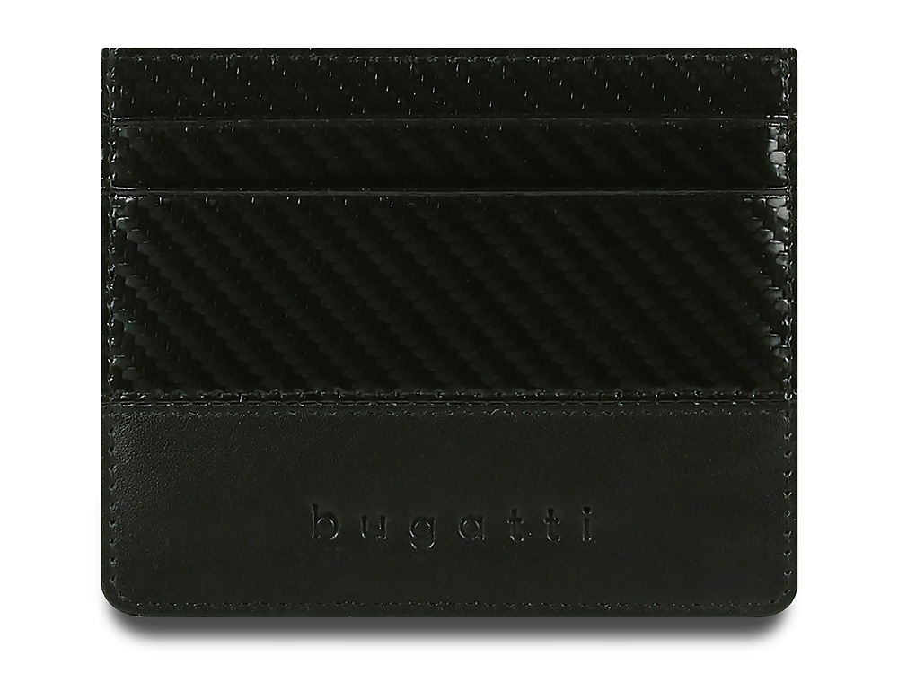 Портмоне для кредитных карт BUGATTI КОМЕТА | COMET, с защитой данных RFID, черное, натуральная воловья кожа, 10,2х0,2х8,2 см-1