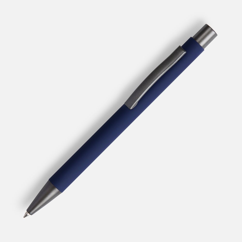 Ручка шариковая Atento Soft Touch, темно-синяя-0