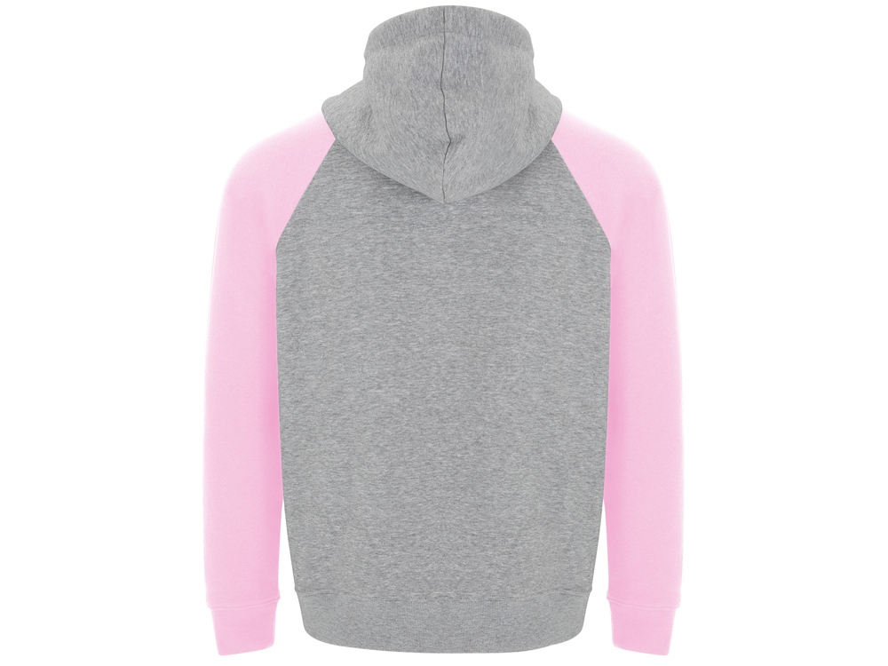 Толстовка с капюшоном Badet мужской, серый меланж/светло-розовый-1