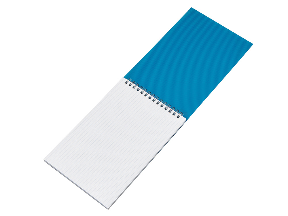 Блокнот на пружине в пластиковой обложке А5, синий-2