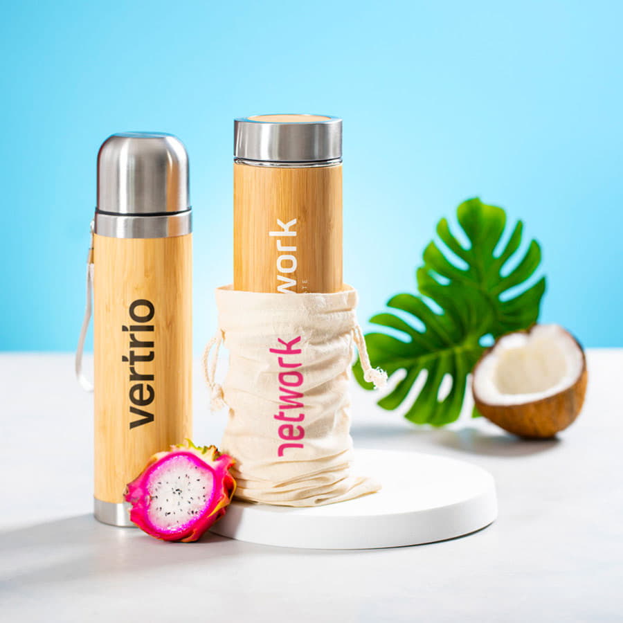 Термос MOLTEX, 500 мл, бамбук, коричневый-4