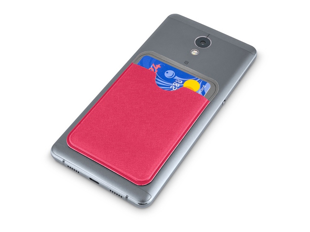 Чехол-картхолдер Favor на клеевой основе на телефон для пластиковых карт и и карт доступа, фуксия-3