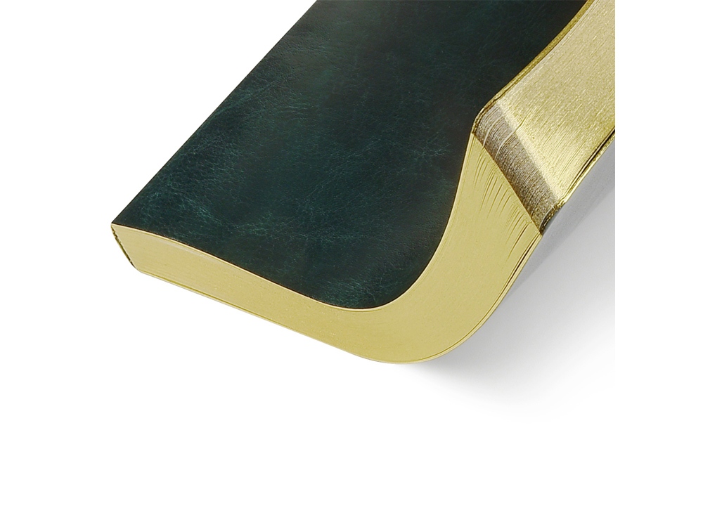 Ежедневник недатированный А5 Megapolis Nebraska Flex, зеленый с золотым обрезом-2