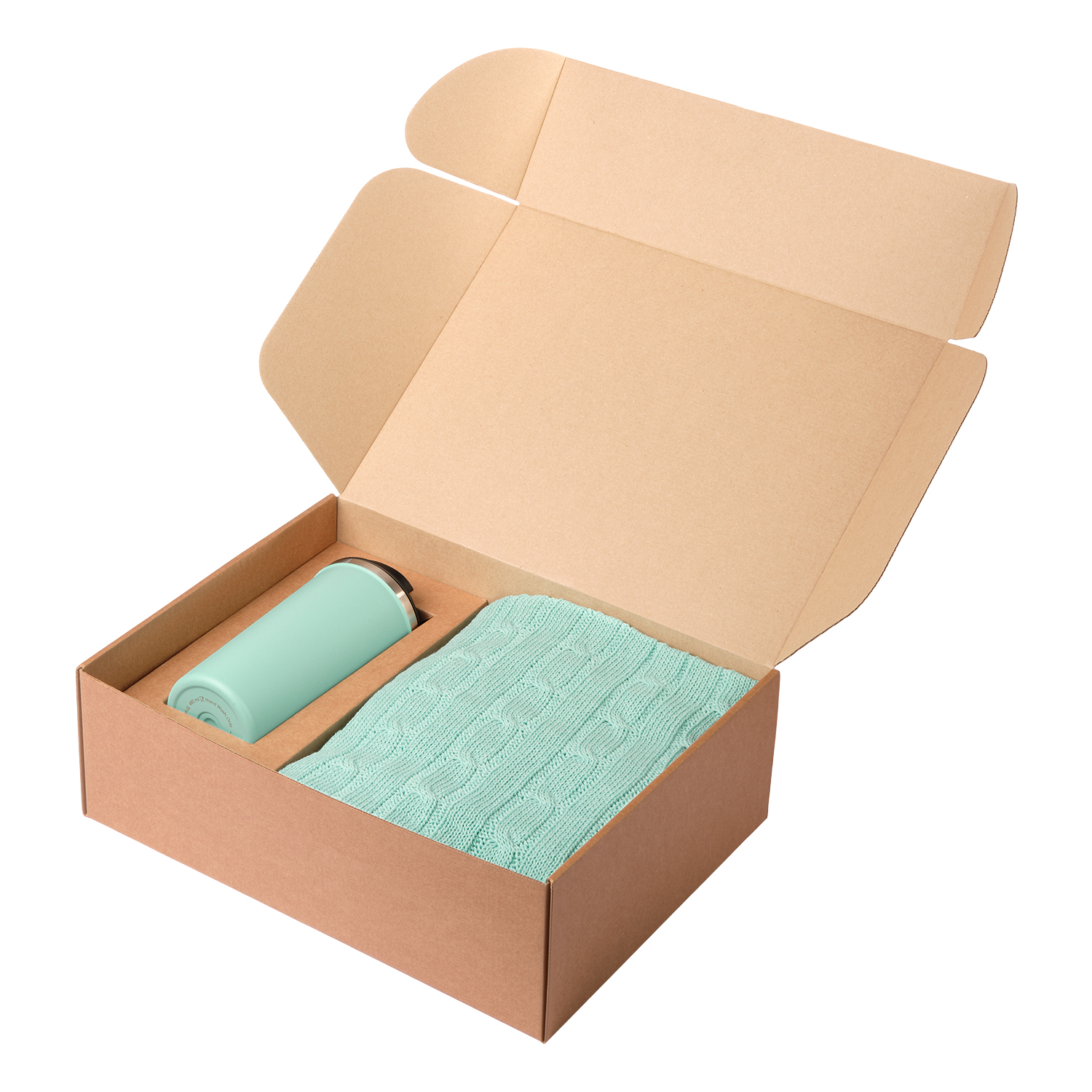 Подарочный набор Палермо, Фадо (Palermo, Fado), аква (плед, термокружка)-2