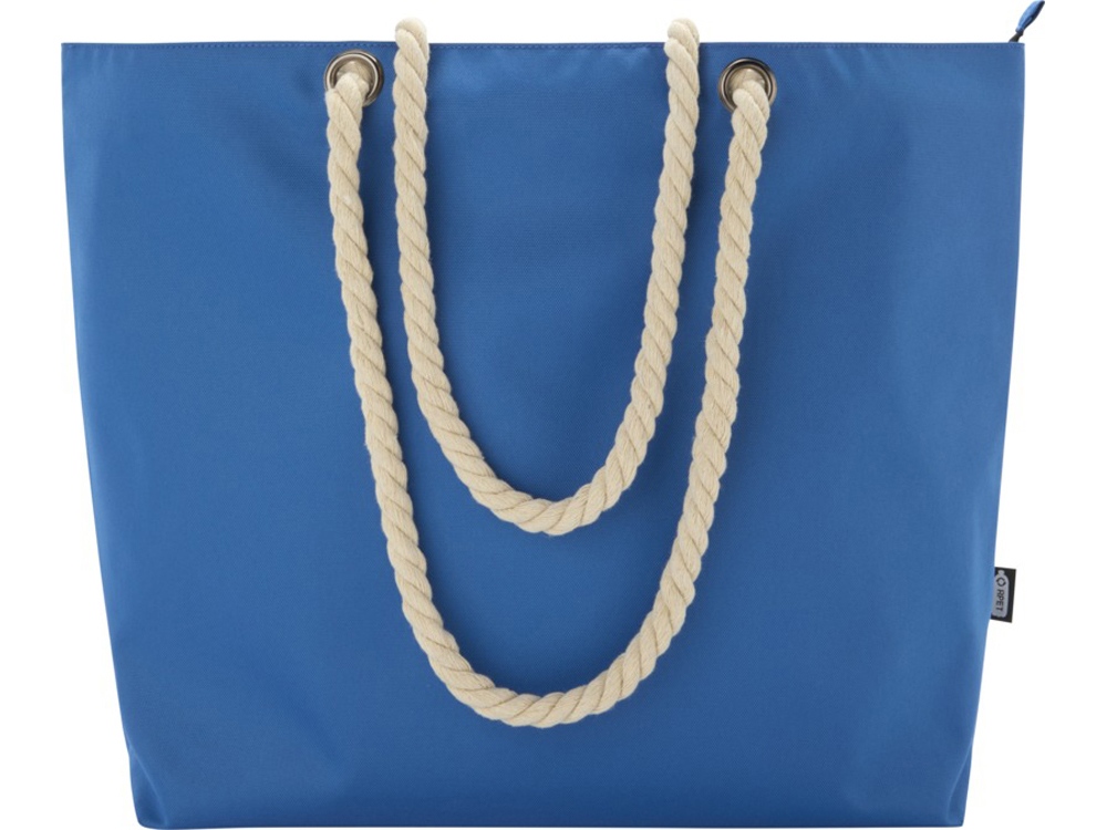 Panama пляжная эко-сумка-холодильник из переработанного материала, с ручками-шнурками 23L, ярко-синий-1