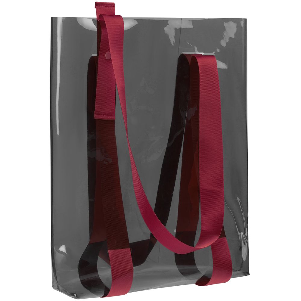Шопер Clear Fest, прозрачный серый с красными ручками-2