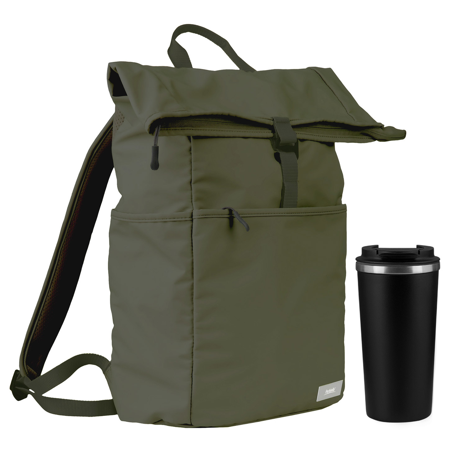 Подарочный набор Палермо (Palermo), Бостон (Boston), зеленый/черный (рюкзак, термокружка)-0