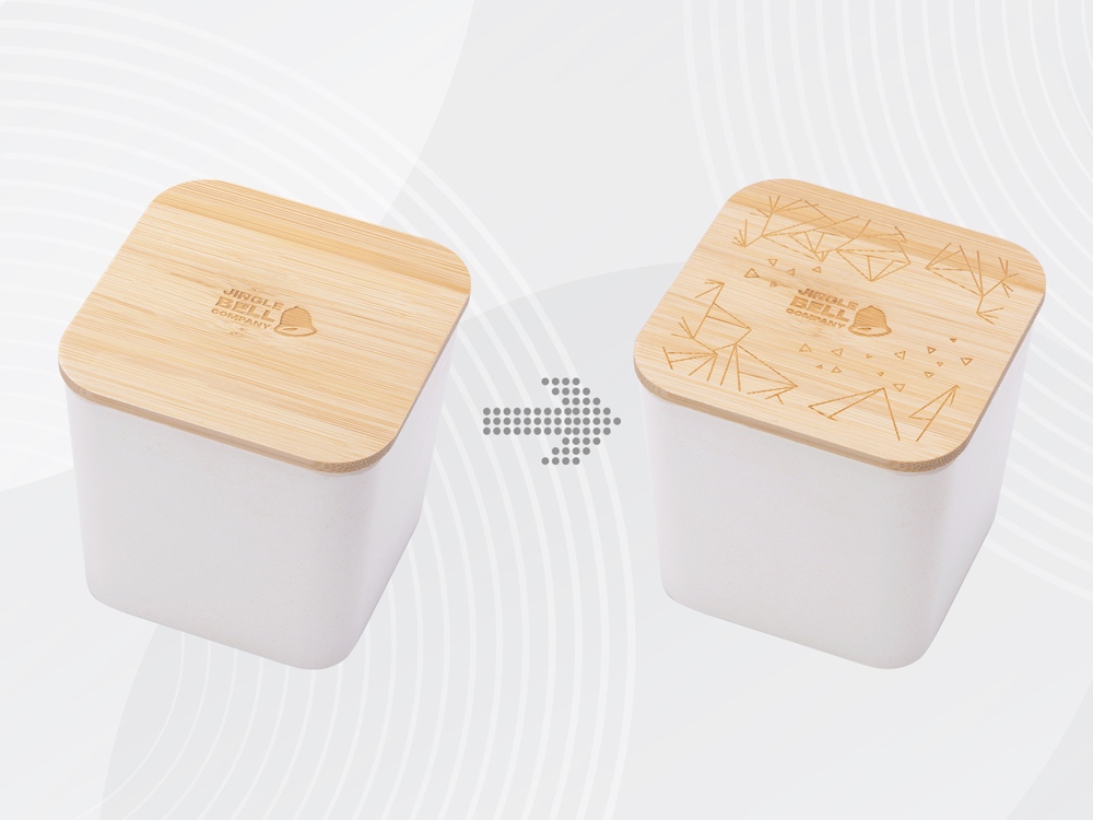 Eмкость для хранения Flake, бежевый, натуральный, с гравировкой-0