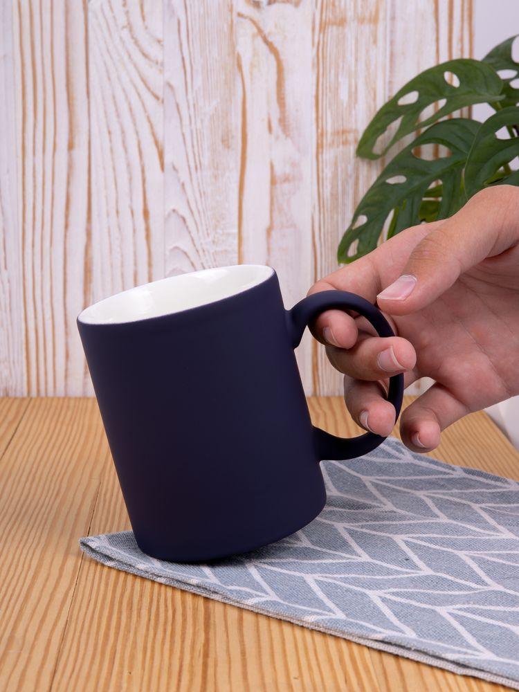 Кружка Promo Soft с покрытием софт-тач, темно-синяя-2