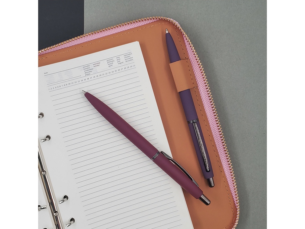 Ручка металлическая шариковая San Remo, софт-тач, 1.0 мм, бордовый-4