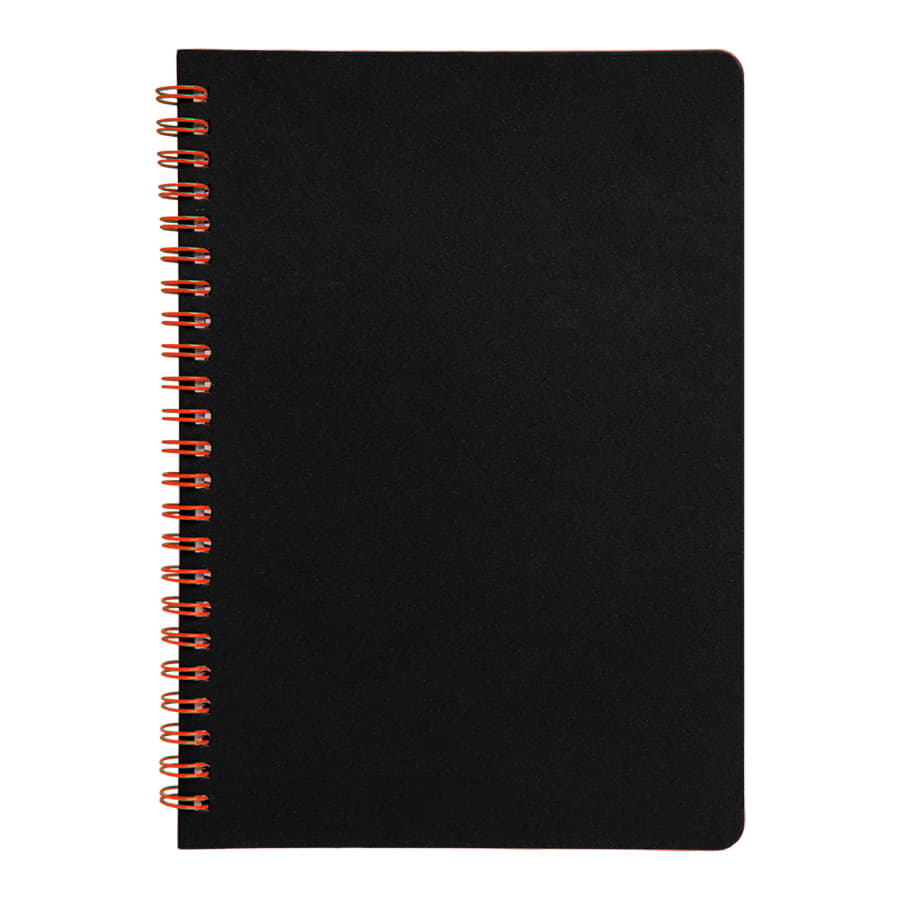 Блокнот на двойной пружине HELIX, 143 х 205 мм, черный с красным, блок в линейку, черный, красный-1