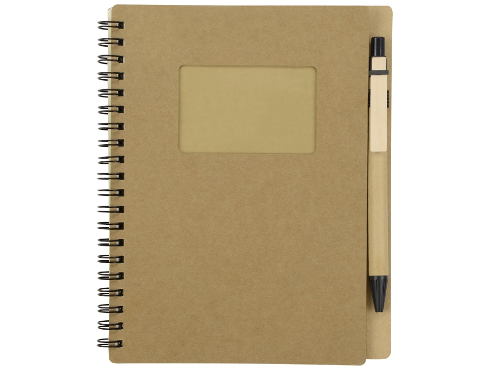 Блокнот Дейзи с ручкой, крафт/черный-3