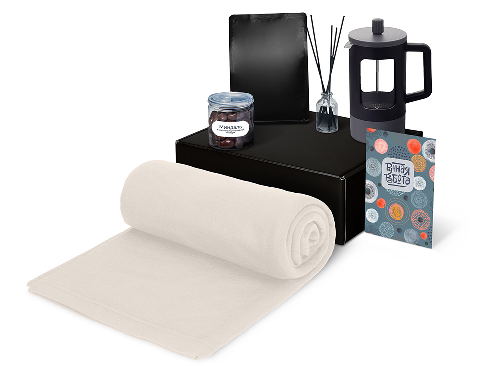 Подарочный набор Re:y. Vive с пледом, френч-прессом и кофе-1