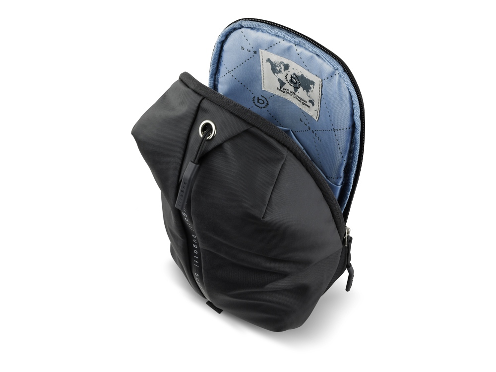 Рюкзак с одним плечевым ремнем BUGATTI БЛАНК ОБЛЕГЧЕННАЯ | BLANC DELIGHT, чёрный, нейлон RPET600D/тарпаулин/полиэстер, 18х10х31 см, 5 л-2