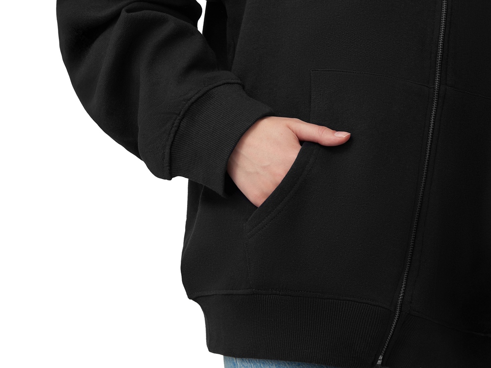 Толстовка оверсайз с капюшоном на молнии Monaco, черный-6