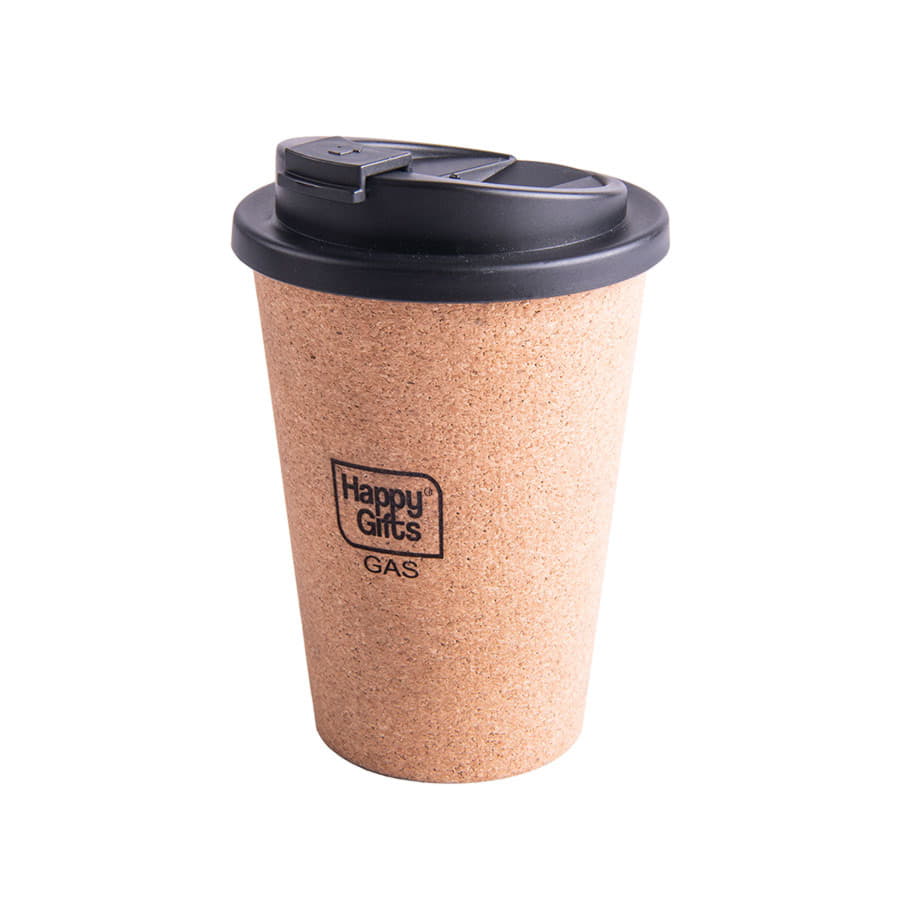 Стакан CORK с крышкой, 350мл, коричневый-4