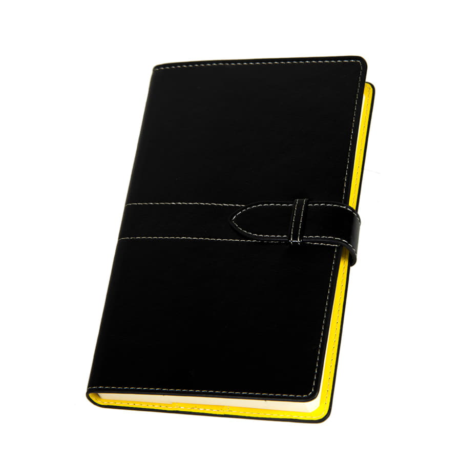 Ежедневник-портфолио недатированный HOLDER,  формат А5, черный, желтый-1