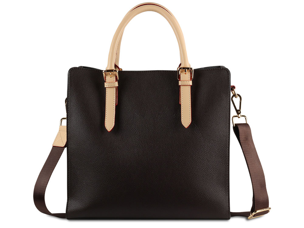 Сумка-портфель женская BUGATTI Ella, тёмно-коричневая, полиуретан, 30х11,5х28 см-4