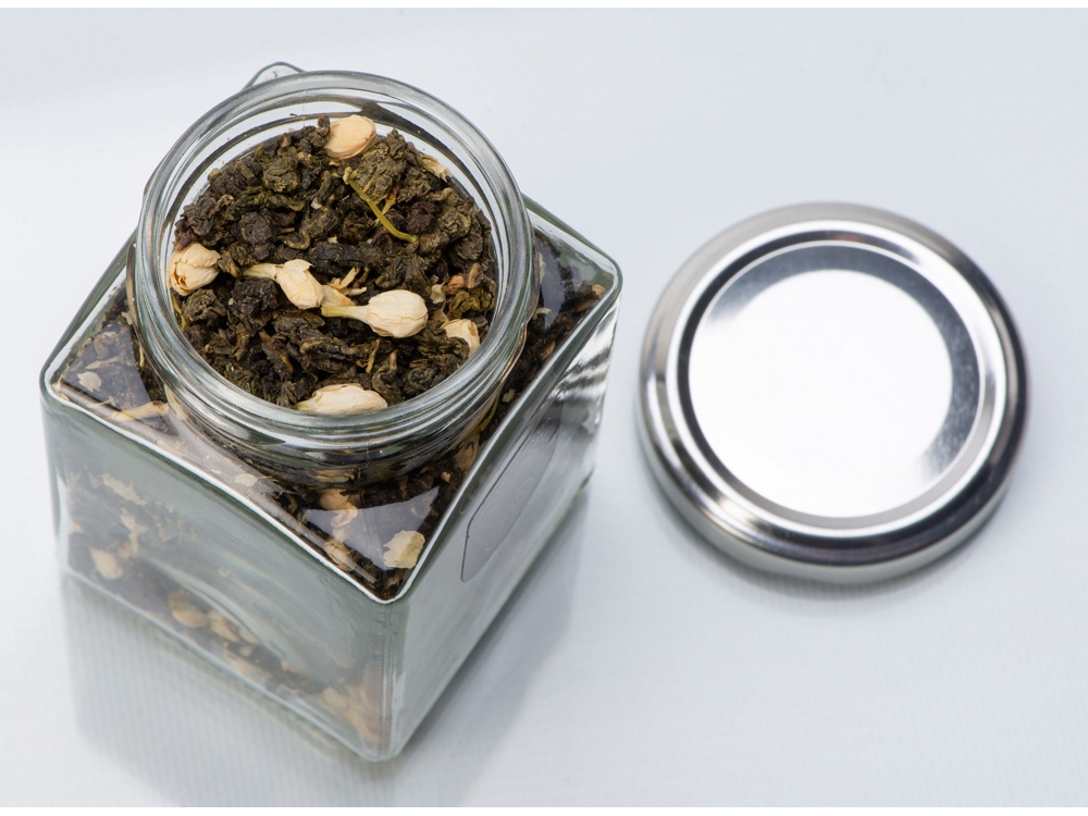 Чай зеленый, серия Bouquet, моли хуа с бутонами жасмина, стеклянная банка-2