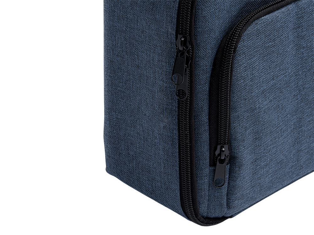 Сумка-холодильник из переработанного полиэстера Сотэк (SOTEK), меланжевый синий-2