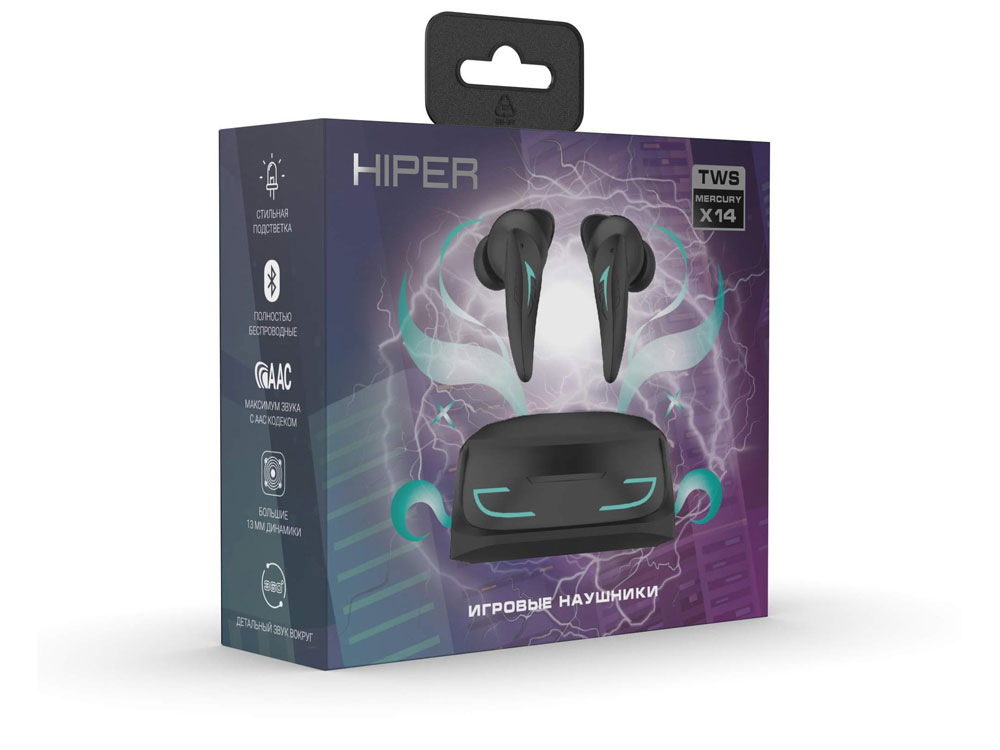Беспроводные наушники HIPER TWS Mercury X14 (HTW-MX14) Bluetooth 5.1 гарнитура, Черный-7