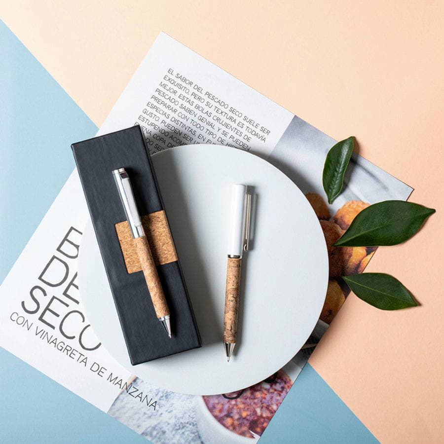 Ручка шариковая SILIAX, белый, натуральная пробка, металл, 13,7 см, белый-4