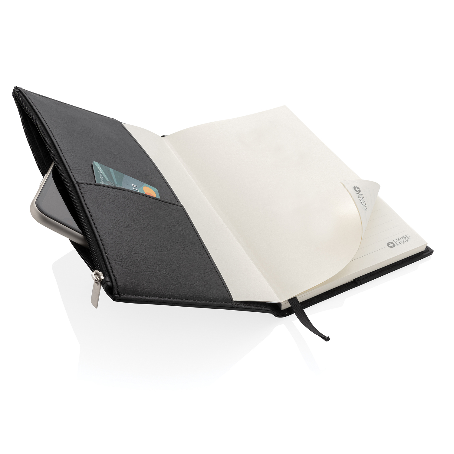 Блокнот Swiss Peak из PU с карманом на молнии, А5-6