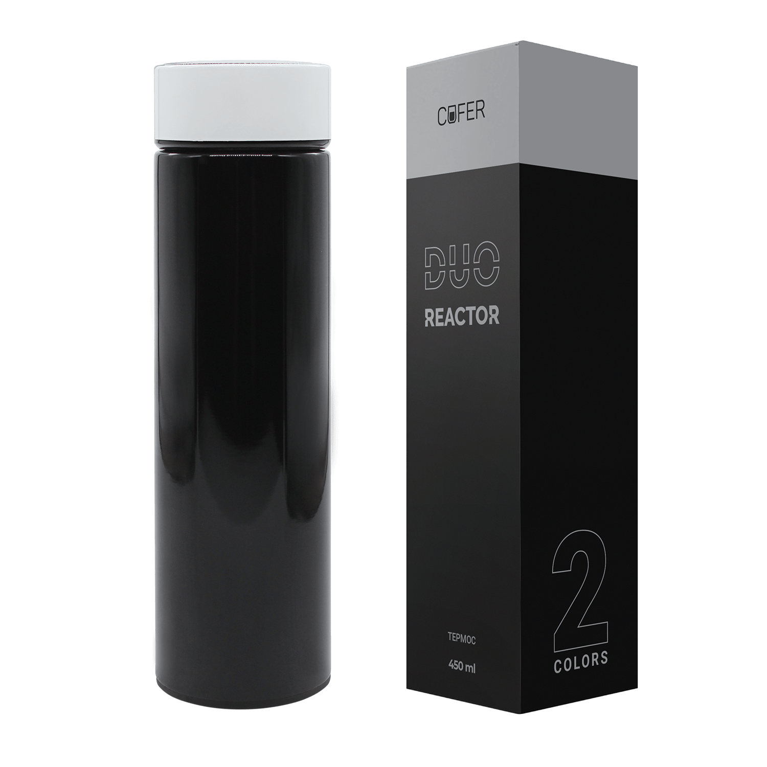 Термос Reactor duo black с датчиком температуры (черный с белым)-2