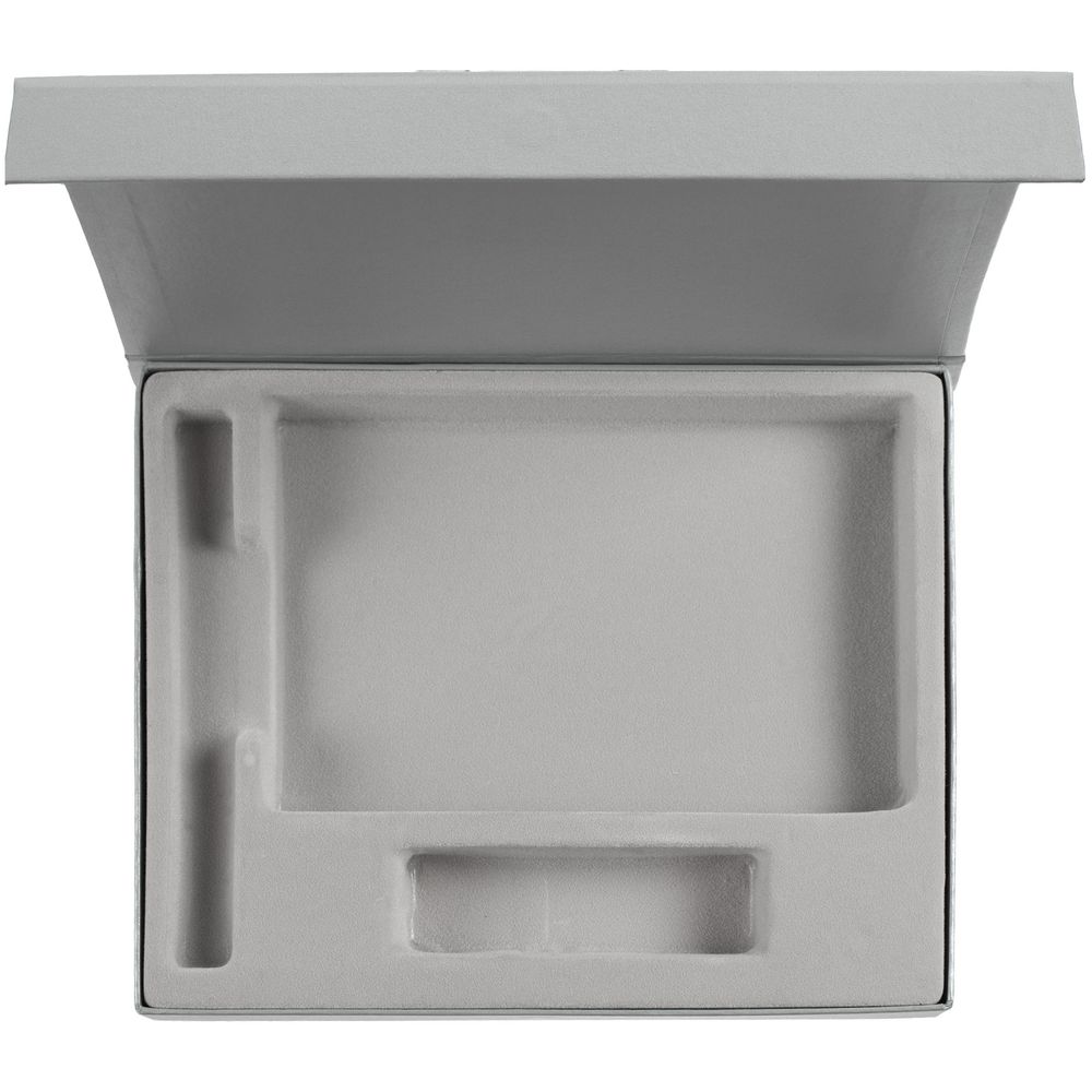 Коробка Doc под блокнот, аккумулятор и ручку, серебристая-3