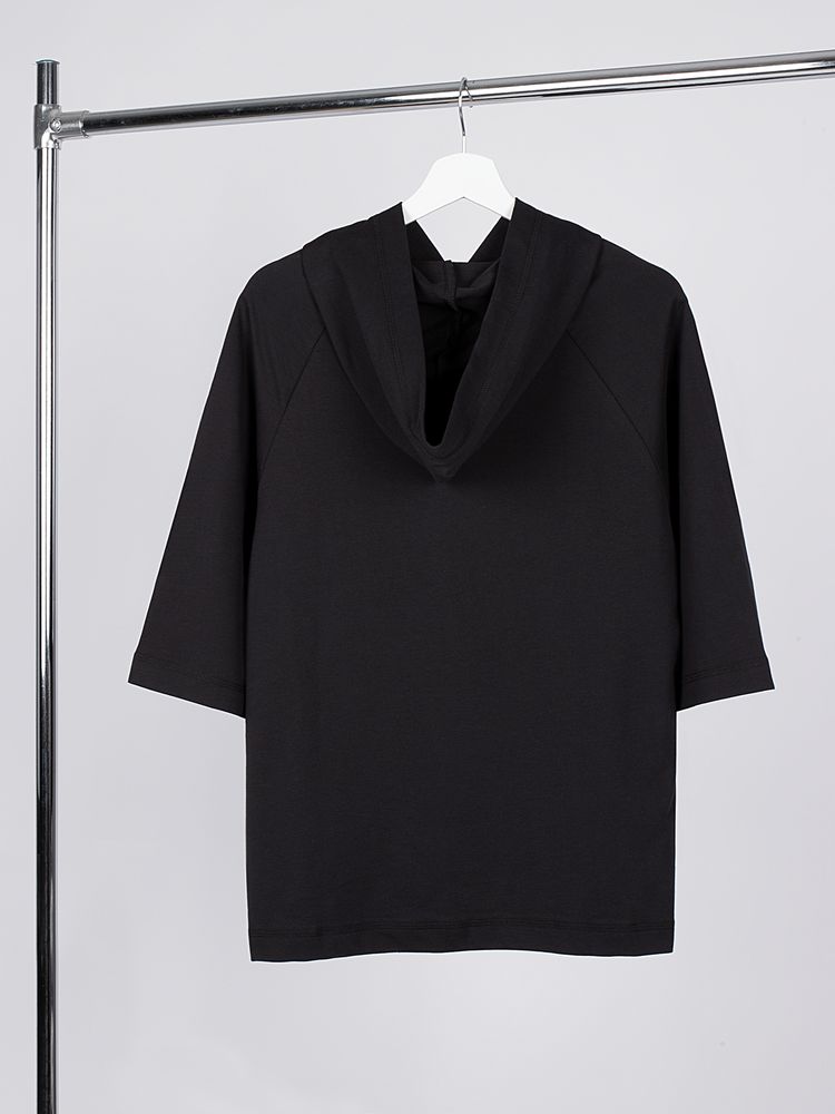 Футболка оверсайз унисекс с капюшоном Neofit, черная-2