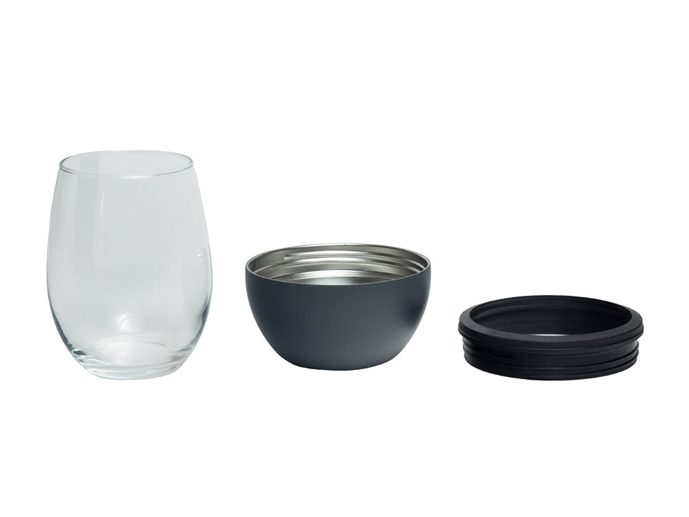 Тумблер для вина WINE KUZIE, черный-3