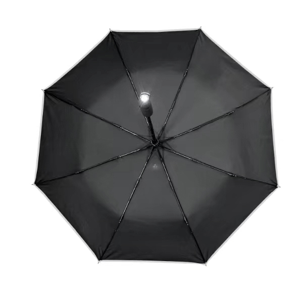 Зонт складной автоматический Forest Walker с фонариком, Чёрный-3