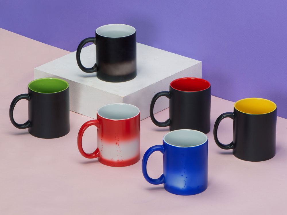 Кружка-хамелеон Magic матовая, красный/белый-9