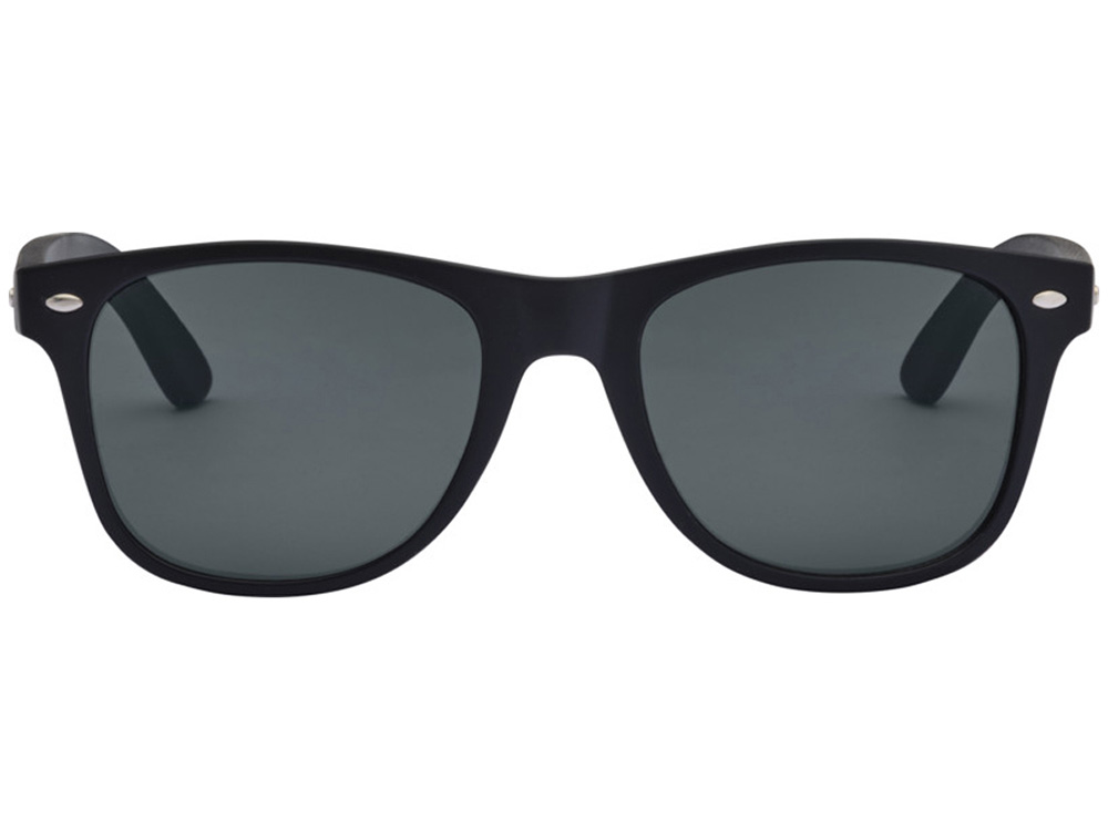 Бамбуковые солнцезащитные очки Arlo с черным покрытием - сплошной черный-1