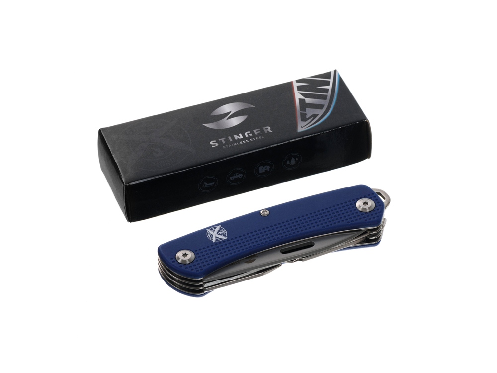 Нож перочинный Stinger, 103 мм, 10 функций, материал рукояти: АБС-пластик (синий)-8
