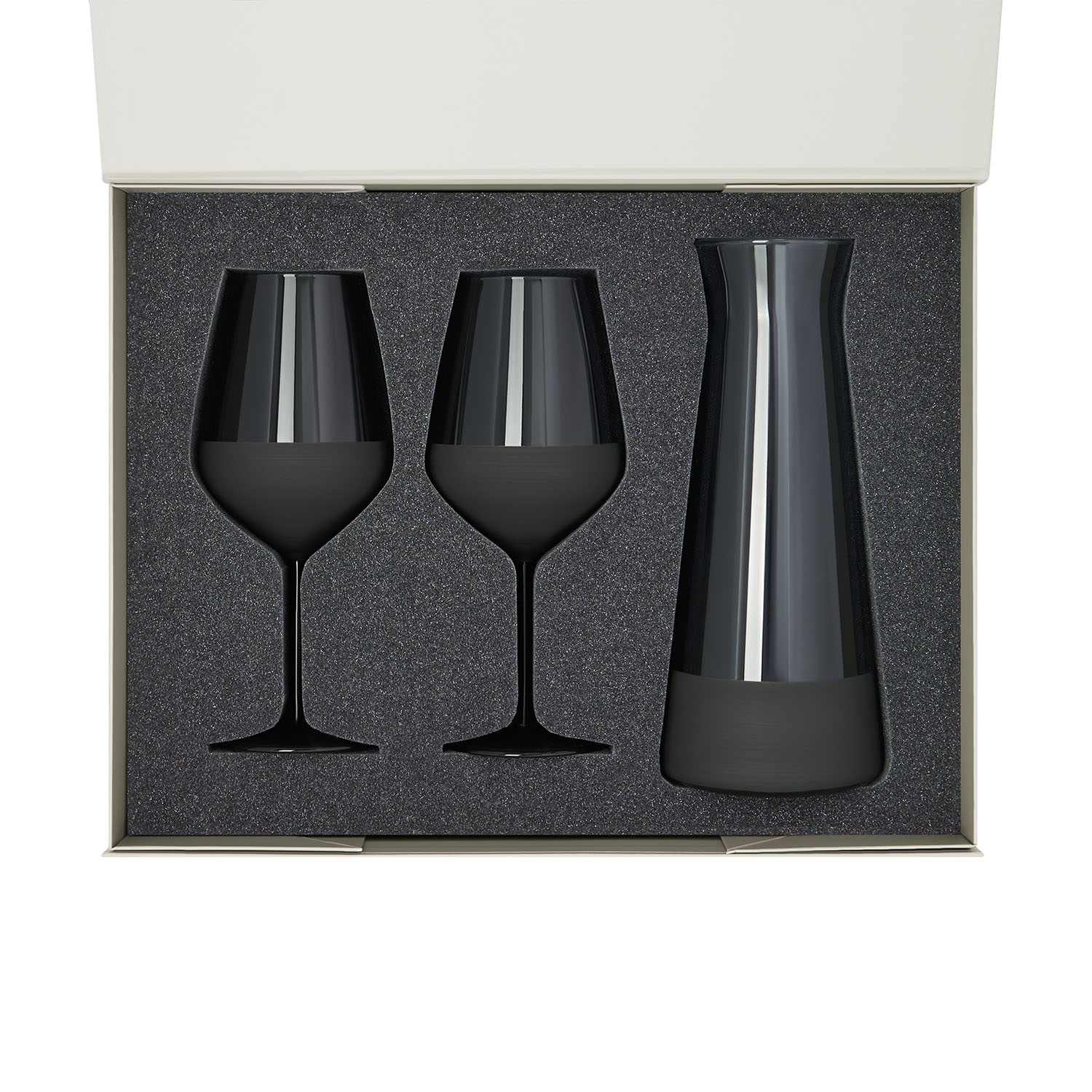 Подарочный набор декантер + 2 бокала для вина Блэк Эдишн (Black Edition) в серой коробке-1