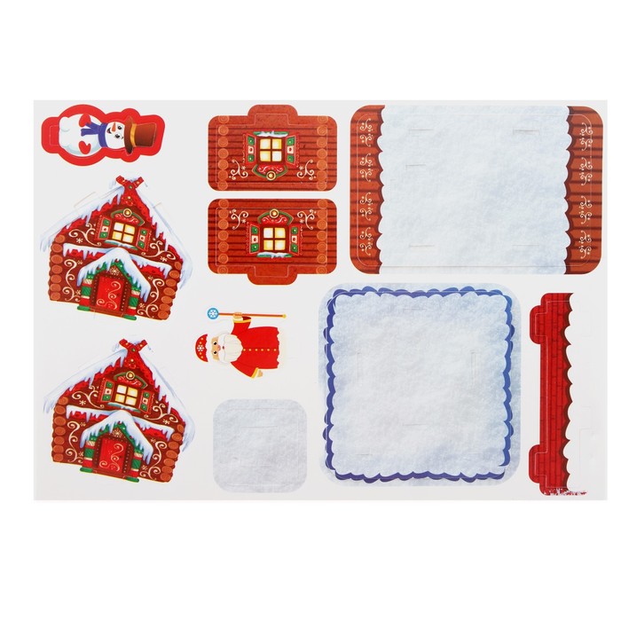 Конструктор фигурки&amp;quot;Дом деда мороза&amp;quot; 3Д   3564567, Коричневый-1