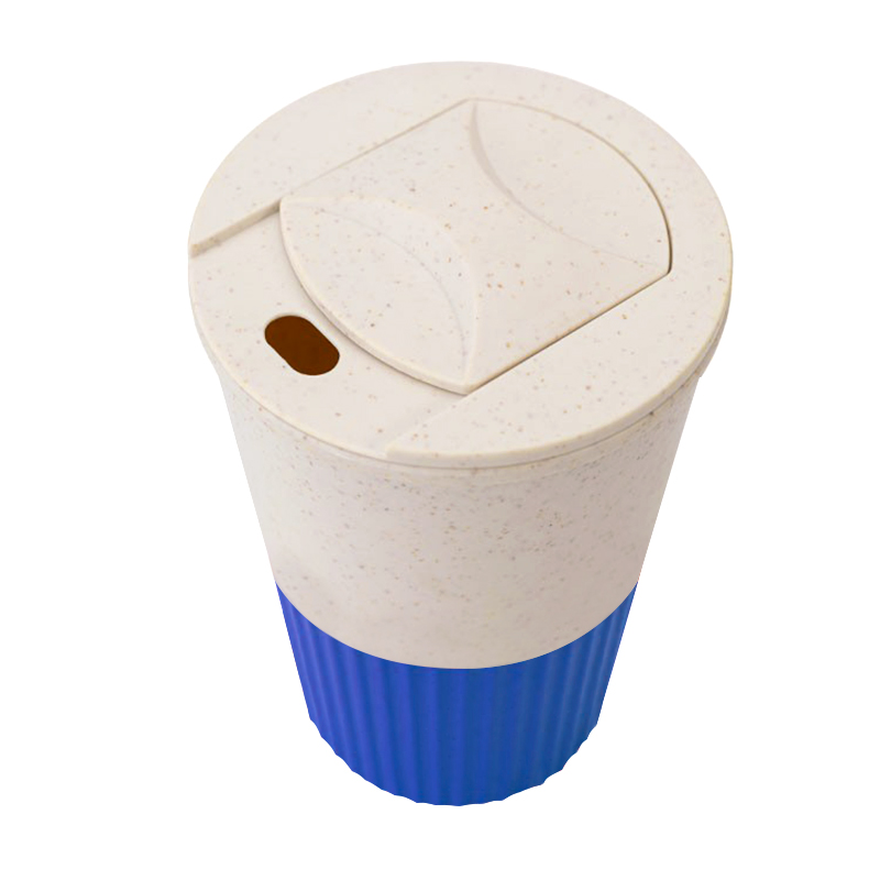 Термостакан пластиковый Wavy с манжетой, Синий-1