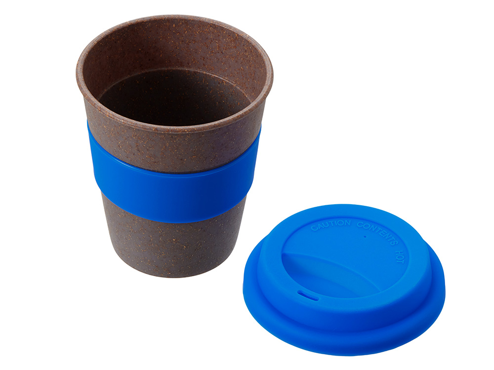 Стакан с силиконовой крышкой Cafe, синий-1