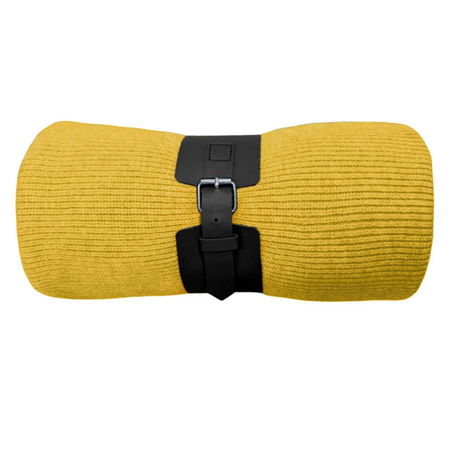 Плед  "Belt"; жёлтый; 130 х 180 см; 100% акрил, с поясом, желтый-0